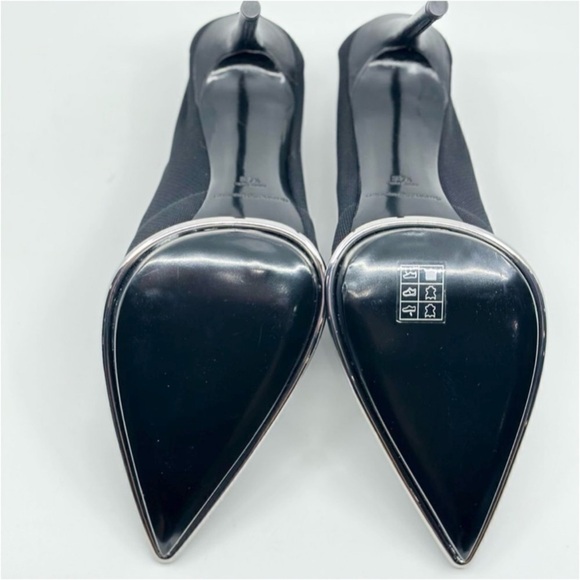 ALEXANDER WANG Cara Stretch Mesh Pointy Toe Sock Fit Pull On Ankle Booties 37.5 - Picture 13 of 14